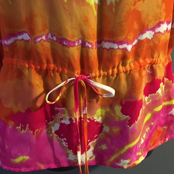 Tie dye sheer top or bathing suit cover up - Picture 4 of 7